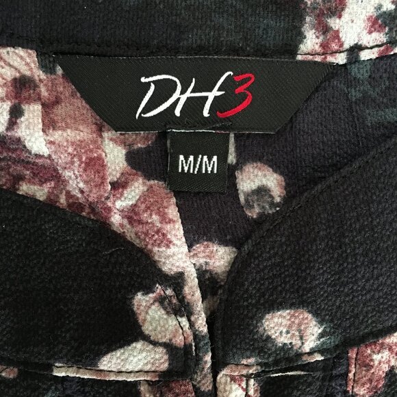 [DH3] Black Floral Sleeveless Blouse | M | Good - Picture 7 of 9